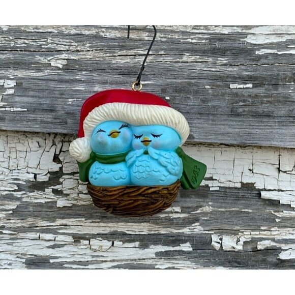 1982 AVON'S NESTLED TOGETHER Little Snugglers Keepsake Ornament in Box - Picture 1 of 9